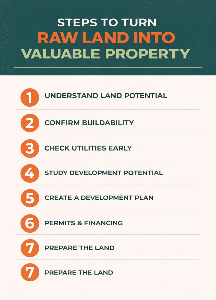 Steps for Developing Raw Land into Valuable Property